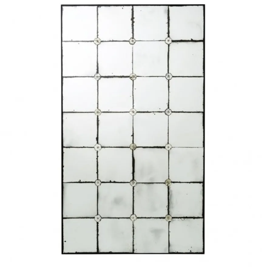 Casa Padrino Vintage Wandspiegel Squares Antik Stil Glas 80 x H140 cm - Art Deco Design