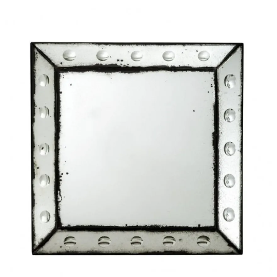 Casa Padrino Vintage Wandspiegel Antik Stil Glas 40 x 40 cm - Quadratischer Spiegel in Antik-Optik