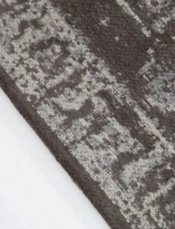 Casa Padrino Vintage Wohnzimmer Teppich Hellgrau 160 x 240 cm - Rechteckiger Baumwoll Teppich - Wohnzimmer Deko Accessoires
