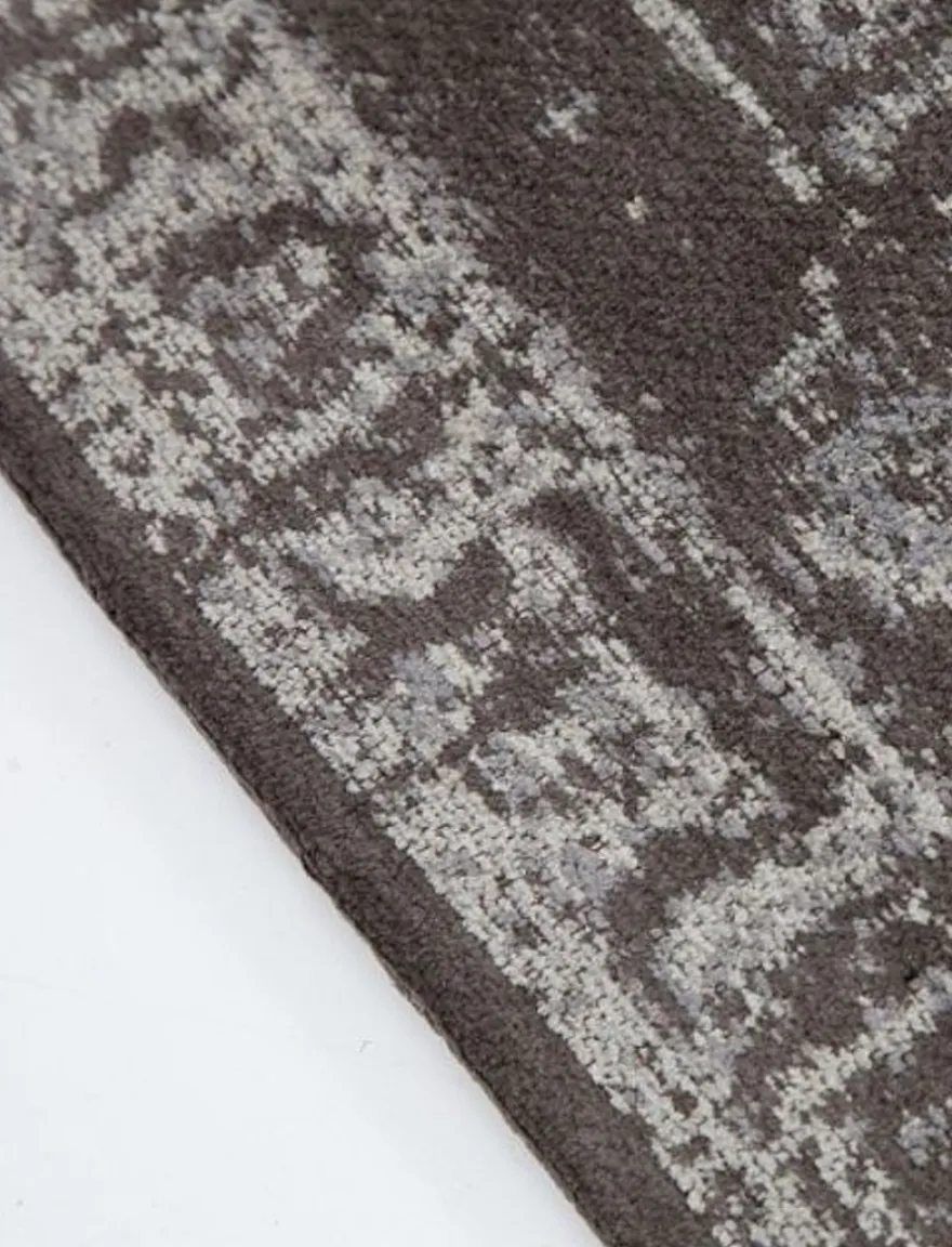 Casa Padrino Vintage Wohnzimmer Teppich Hellgrau 160 x 240 cm - Rechteckiger Baumwoll Teppich - Wohnzimmer Deko Accessoires