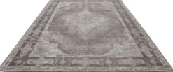 Casa Padrino Vintage Wohnzimmer Teppich Hellgrau 160 x 240 cm - Rechteckiger Baumwoll Teppich - Wohnzimmer Deko Accessoires