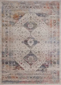 Casa Padrino Vintage Wohnzimmer Teppich Mehrfarbig - Verschiedene Größen - Rechteckiger Teppich - Deko Accessoires