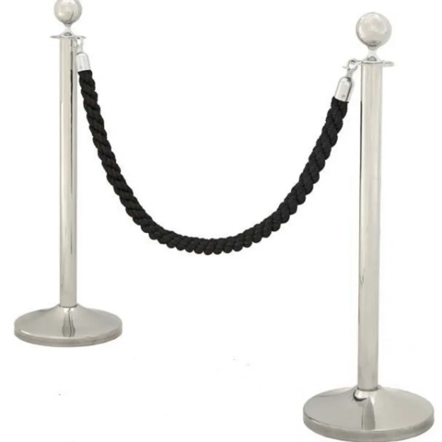 Casa Padrino VIP Abtrennung - Exklusive Absperrvorrichtung im Titanium Silver Finish - Silber/Schwarz - H 100 cm