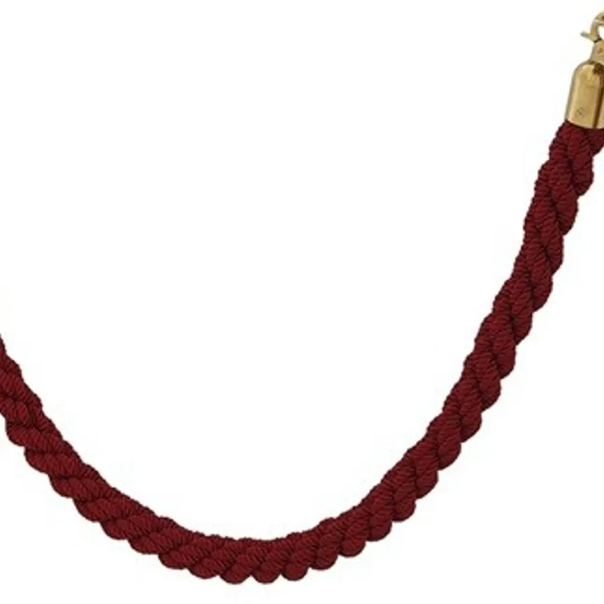 Casa Padrino VIP Abtrennung mit Ständer Gold und Kordel Bordeaux 100 cm - Luxuriöses Leitsystem für exklusive Bereiche