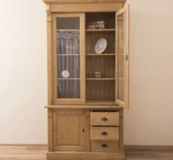 Casa Padrino Vitrine im Landhausstil mit 1 Tür, 120 x 51 x 228 cm