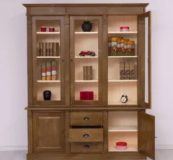 Casa Padrino Vitrine im Landhausstil mit 2 Türen, 183 x 51 x 228 cm