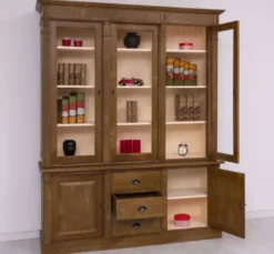 Casa Padrino Vitrine im Landhausstil mit 2 Türen, 183 x 51 x 228 cm