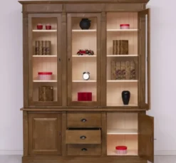 Casa Padrino Vitrine im Landhausstil mit 2 Türen, 183 x 51 x 228 cm