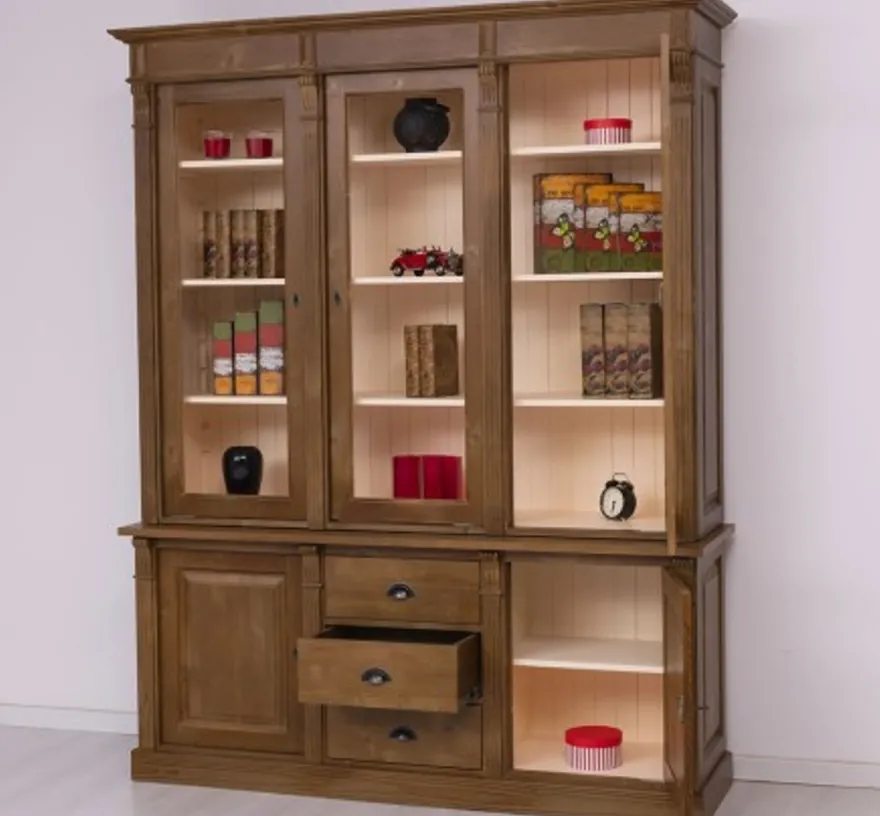 Casa Padrino Vitrine im Landhausstil mit 2 Türen, 183 x 51 x 228 cm