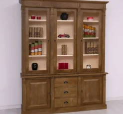 Casa Padrino Vitrine im Landhausstil mit 2 Türen, 183 x 51 x 228 cm