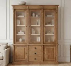 Casa Padrino Vitrine im Landhausstil mit 2 Türen, 183 x 51 x 228 cm