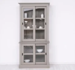 Casa Padrino Vitrine im Landhausstil mit 2 Türen, 110 x 47 x 220 cm