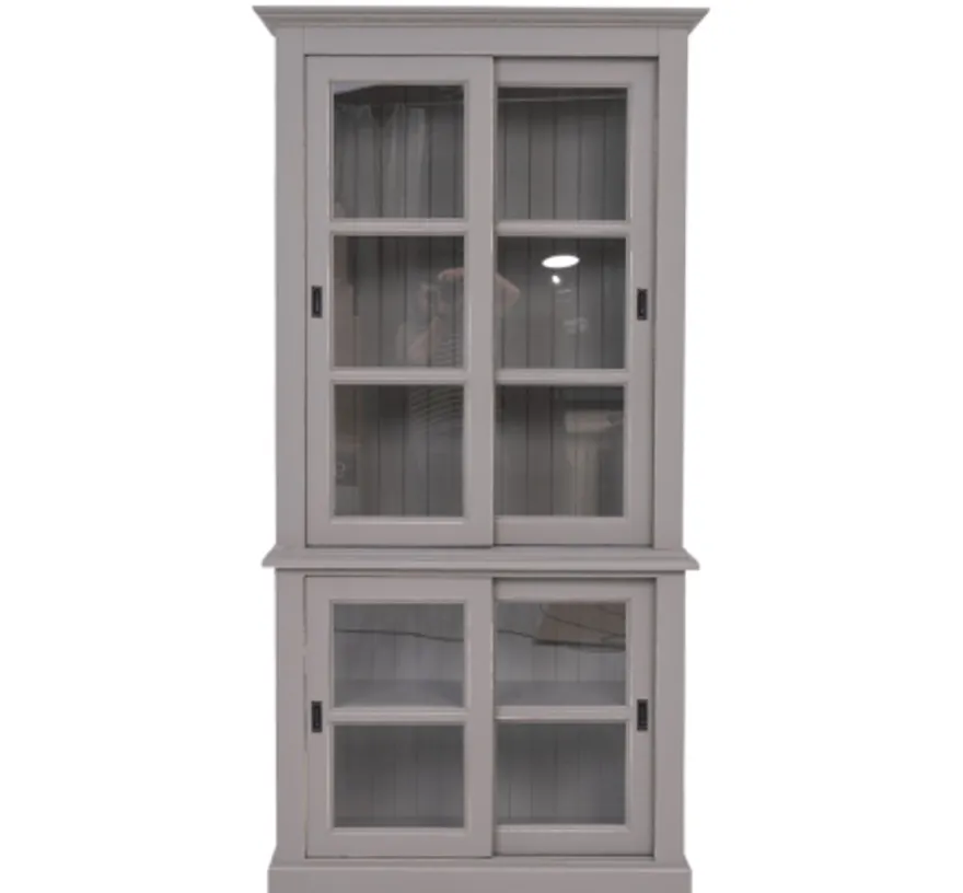 Casa Padrino Vitrine im Landhausstil mit 2 Türen, 110 x 47 x 220 cm