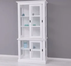 Casa Padrino Vitrine im Landhausstil mit 2 Türen, 110 x 47 x 220 cm