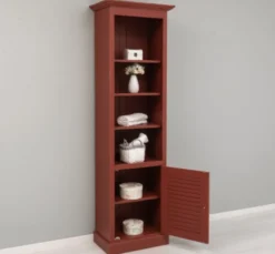 Casa Padrino Vitrine im Landhausstil Taupe mit 1 Glastür, 63 x 39 x 210 cm