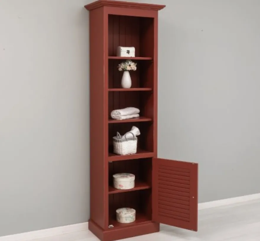 Casa Padrino Vitrine im Landhausstil Taupe mit 1 Glastür, 63 x 39 x 210 cm