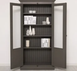 Casa Padrino Vitrine im Landhausstil mit 2 Türen, 110 x 40 x 210 cm