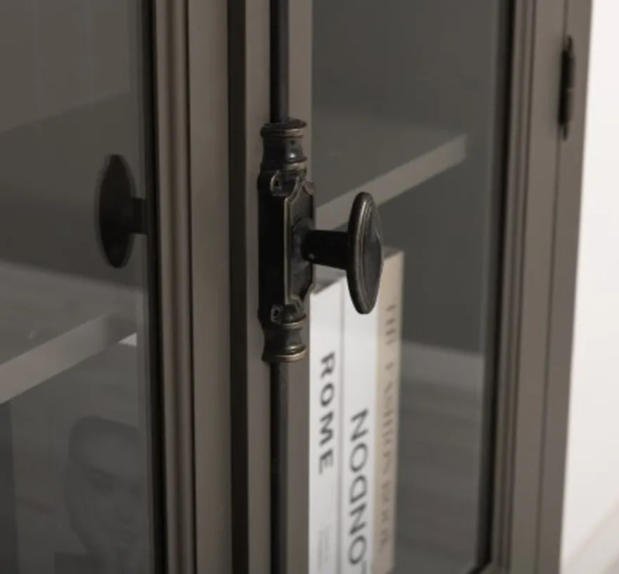 Casa Padrino Vitrine im Landhausstil mit 2 Türen, 110 x 40 x 210 cm