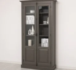 Casa Padrino Vitrine im Landhausstil mit 2 Türen, 110 x 40 x 210 cm