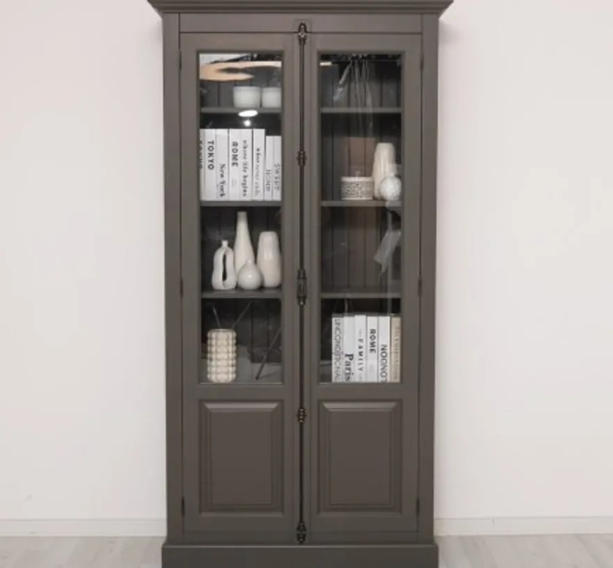 Casa Padrino Vitrine im Landhausstil mit 2 Türen, 110 x 40 x 210 cm