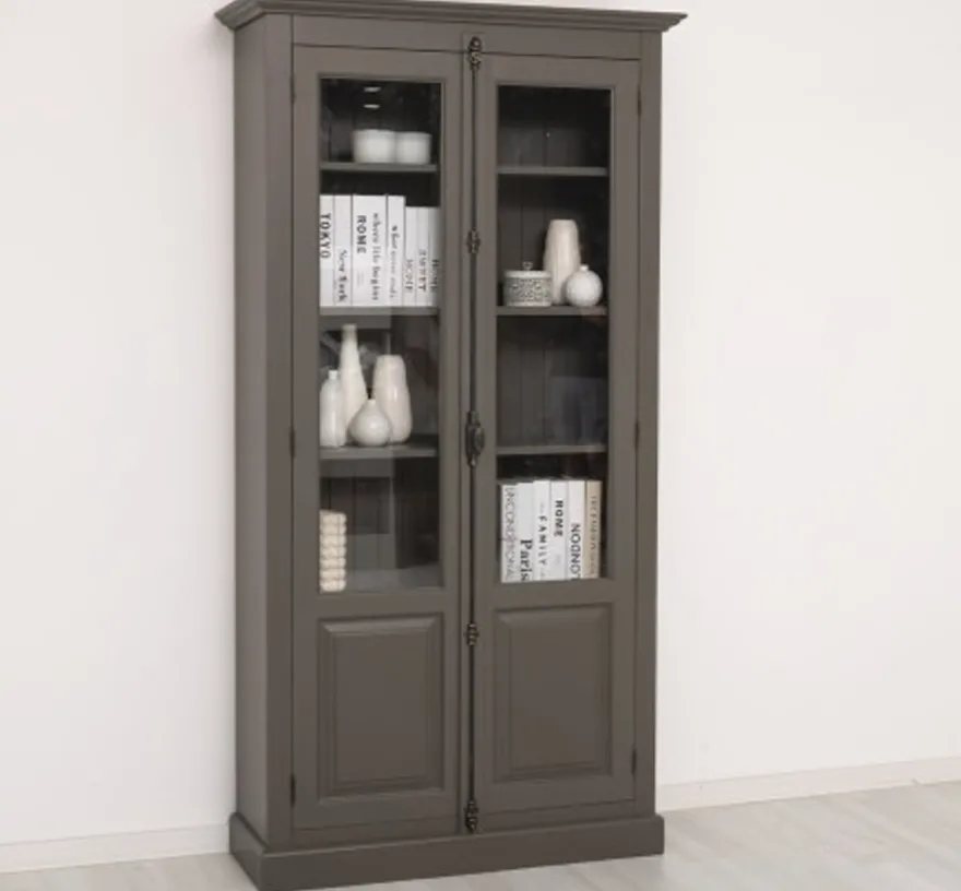 Casa Padrino Vitrine im Landhausstil mit 2 Türen, 110 x 40 x 210 cm