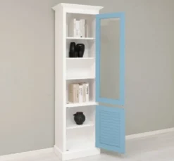 Casa Padrino Vitrine im Landhausstil mit 1 Glastür, 64 x 39 x 210 cm