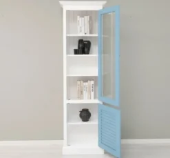Casa Padrino Vitrine im Landhausstil mit 1 Glastür, 64 x 39 x 210 cm