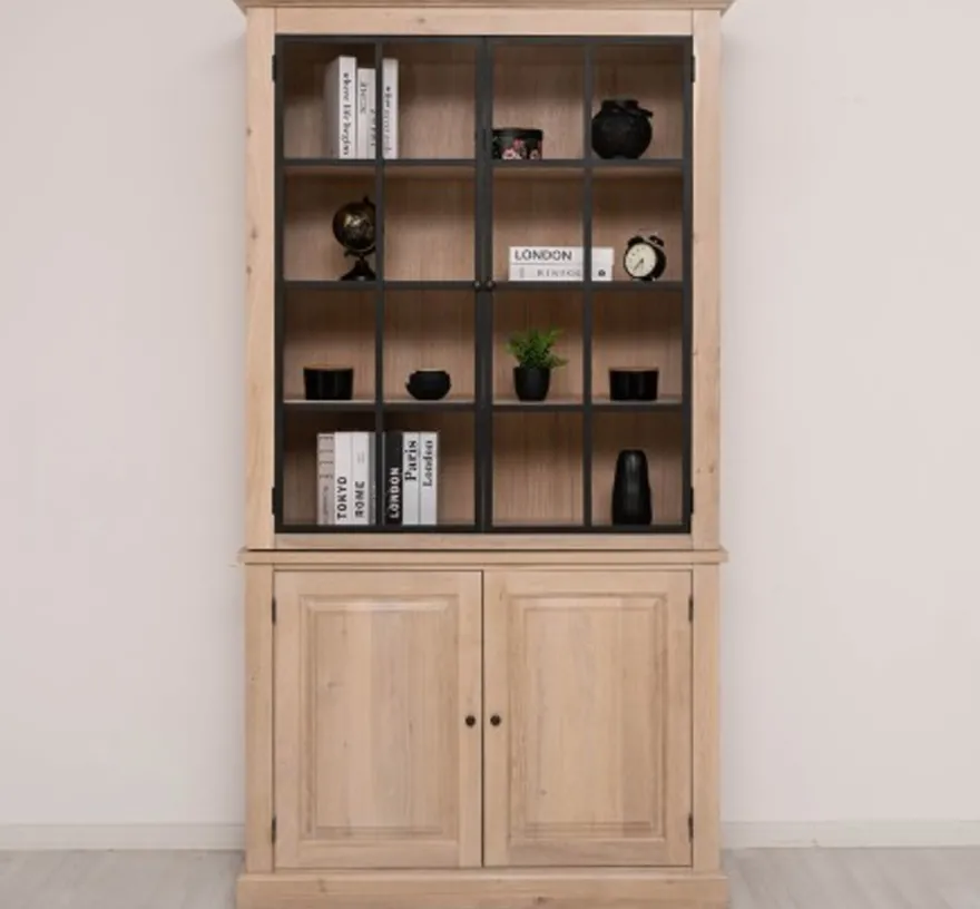 Casa Padrino Vitrine im Landhausstil, 130 x 50 x 230 cm