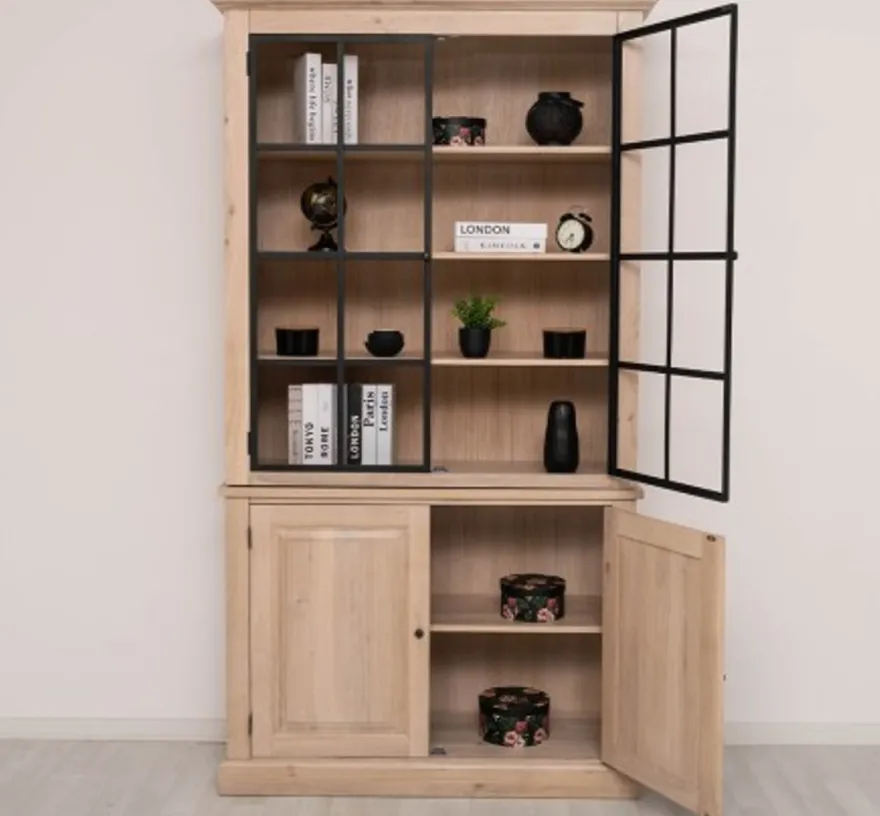 Casa Padrino Vitrine im Landhausstil, 130 x 50 x 230 cm