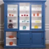 Casa Padrino Vitrine im Landhausstil mit 3 Schiebetüren, 194 x 48 x 212 cm
