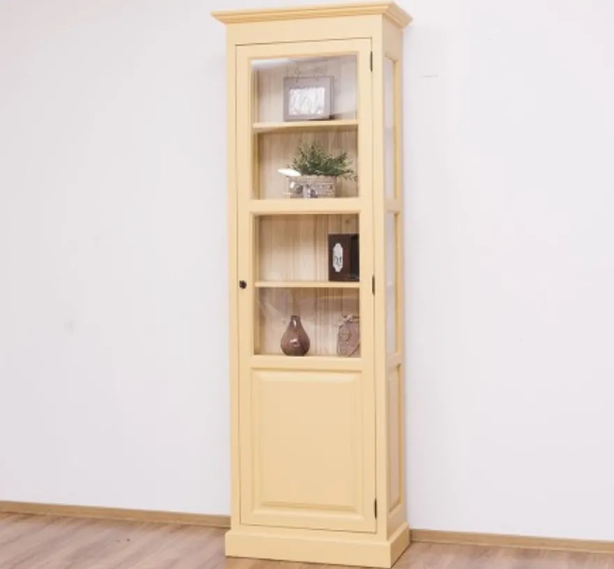 Casa Padrino Vitrine im Landhausstil mit 1 Tür, 75 x 40 x 220 cm