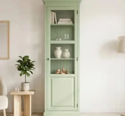 Casa Padrino Vitrine im Landhausstil mit 1 Tür, 75 x 40 x 220 cm