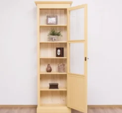 Casa Padrino Vitrine im Landhausstil mit 1 Tür, 75 x 40 x 220 cm