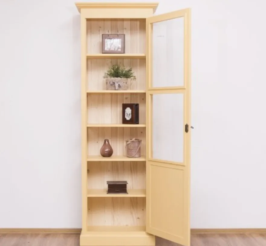 Casa Padrino Vitrine im Landhausstil mit 1 Tür, 75 x 40 x 220 cm