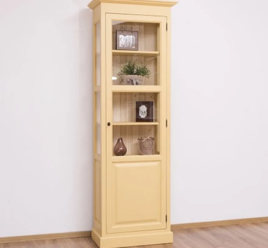 Casa Padrino Vitrine im Landhausstil mit 1 Tür, 75 x 40 x 220 cm