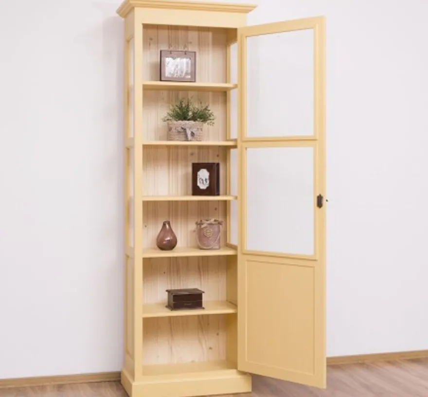 Casa Padrino Vitrine im Landhausstil mit 1 Tür, 75 x 40 x 220 cm
