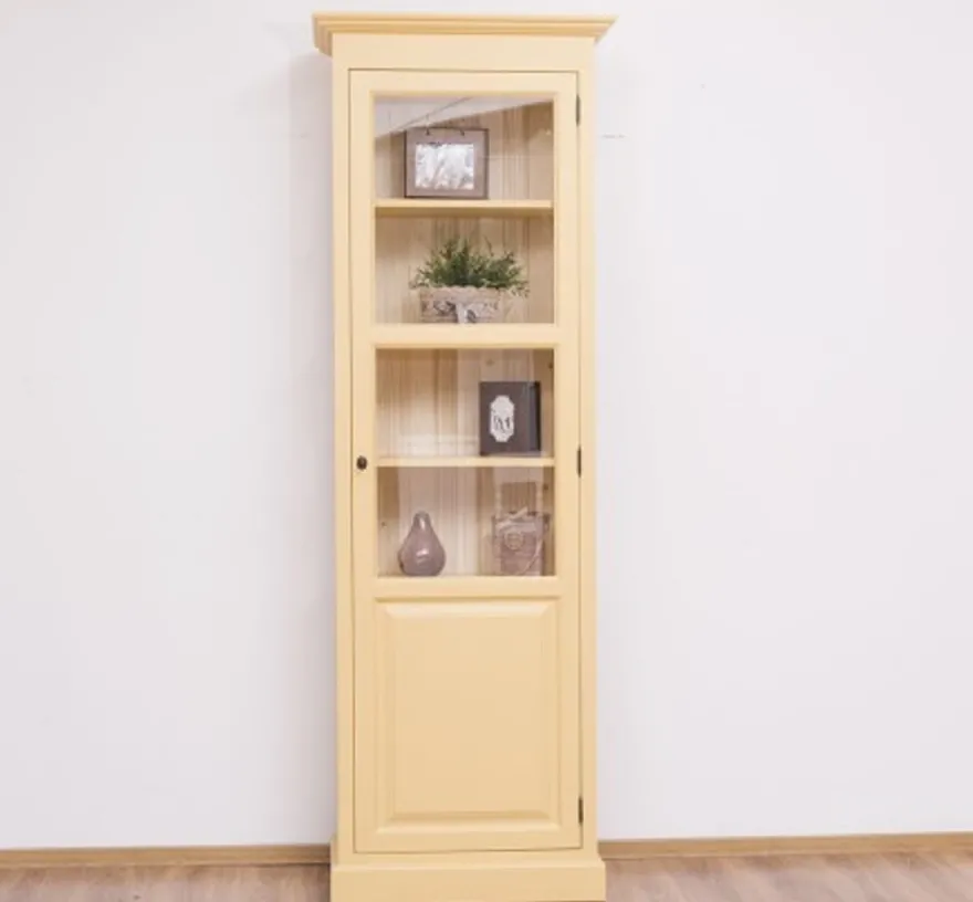 Casa Padrino Vitrine im Landhausstil mit 1 Tür, 75 x 40 x 220 cm