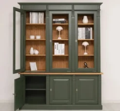 Casa Padrino Vitrine im Landhausstil mit 3 Türen, 183 x 51 x 228 cm