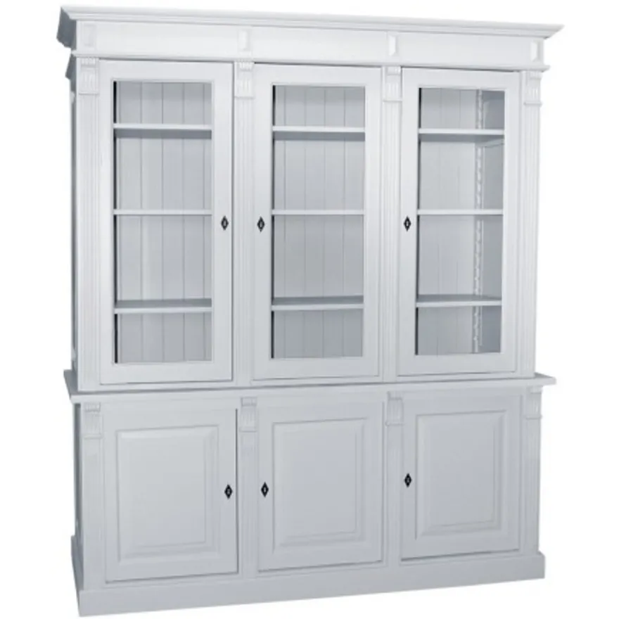 Casa Padrino Vitrine im Landhausstil mit 3 Türen, 183 x 51 x 228 cm