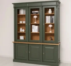 Casa Padrino Vitrine im Landhausstil mit 3 Türen, 183 x 51 x 228 cm