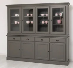 Casa Padrino Vitrine im Landhausstil mit 4 Türen und 4 Schubladen, 230 x 45 x 200 cm
