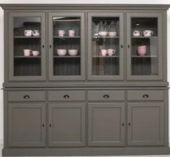 Casa Padrino Vitrine im Landhausstil mit 4 Türen und 4 Schubladen, 230 x 45 x 200 cm