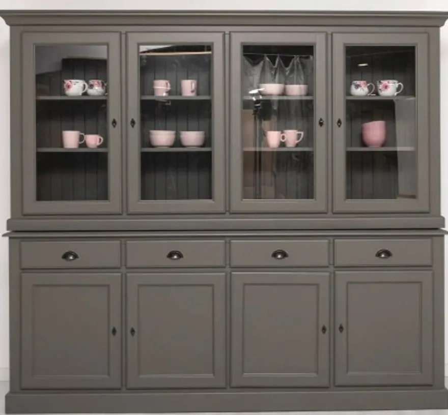 Casa Padrino Vitrine im Landhausstil mit 4 Türen und 4 Schubladen, 230 x 45 x 200 cm