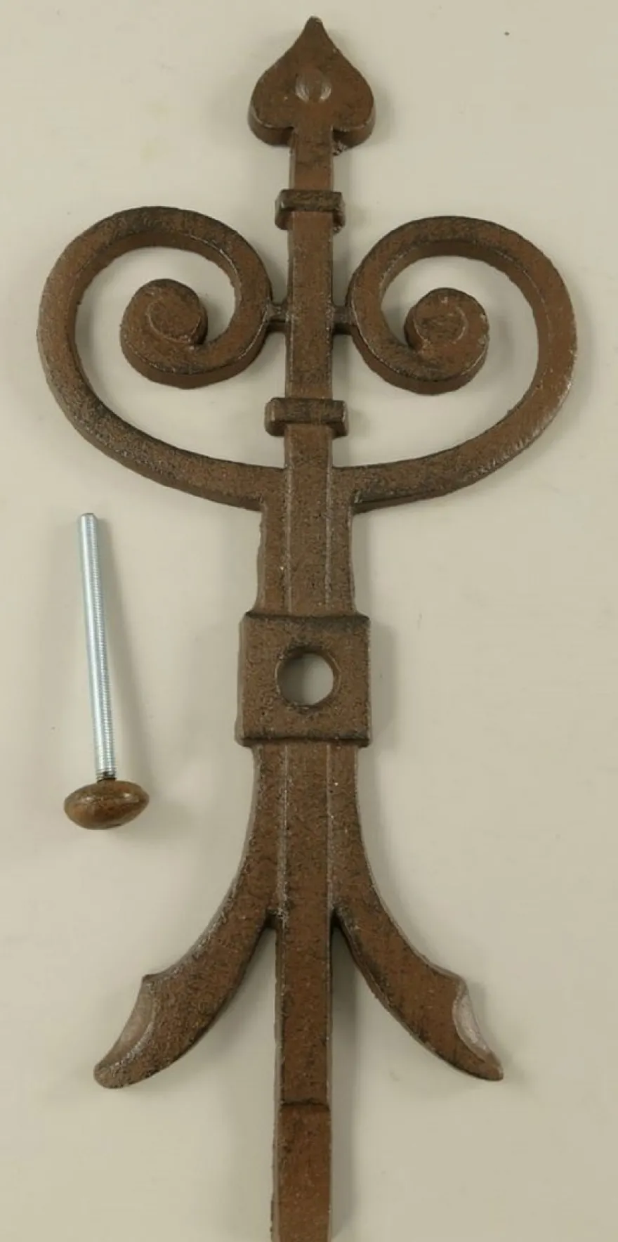 Casa Padrino Wanddeko Anker Rustikal Braun 23 x 1,5 x H. 50 cm - Nostalgischer Metall Anker - Wohnzimmer Deko - Garten Deko - Terrassen Deko - Deko Accessoires
