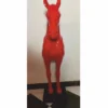 Casa Padrino Wanddeko Skulptur Pferd Rot / Schwarz H. 96 cm - Deko Figur