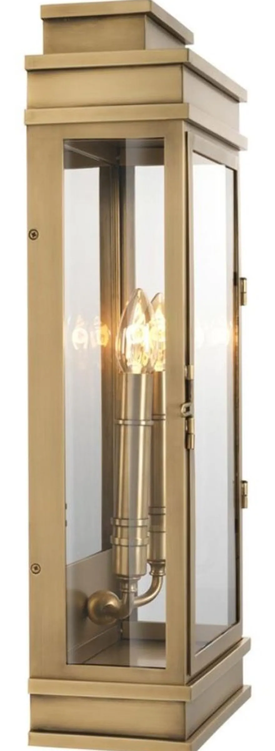 Casa Padrino Wandleuchte Antik Messing 23 x 13 x H. 58 cm - Luxus Wohnzimmermöbel