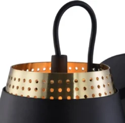 Casa Padrino Wandleuchte Antik Gold / Schwarz 17,5 x 23,5 x H. 16,5 cm - Moderne Wandlampe mit Lampenschirm aus perforiertem Metall