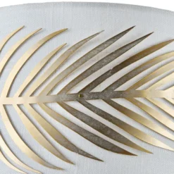 Casa Padrino Wandleuchte Farnblatt Design Gold / Weiß 24 x 12 x H. 19 cm - Luxuriöse Wandlampe
