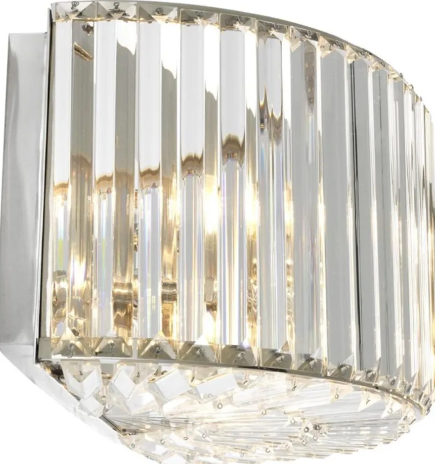 Casa Padrino Wandleuchte in silber mit klarem Glas 42 x 23 x H. 20 cm - Luxus Qualität
