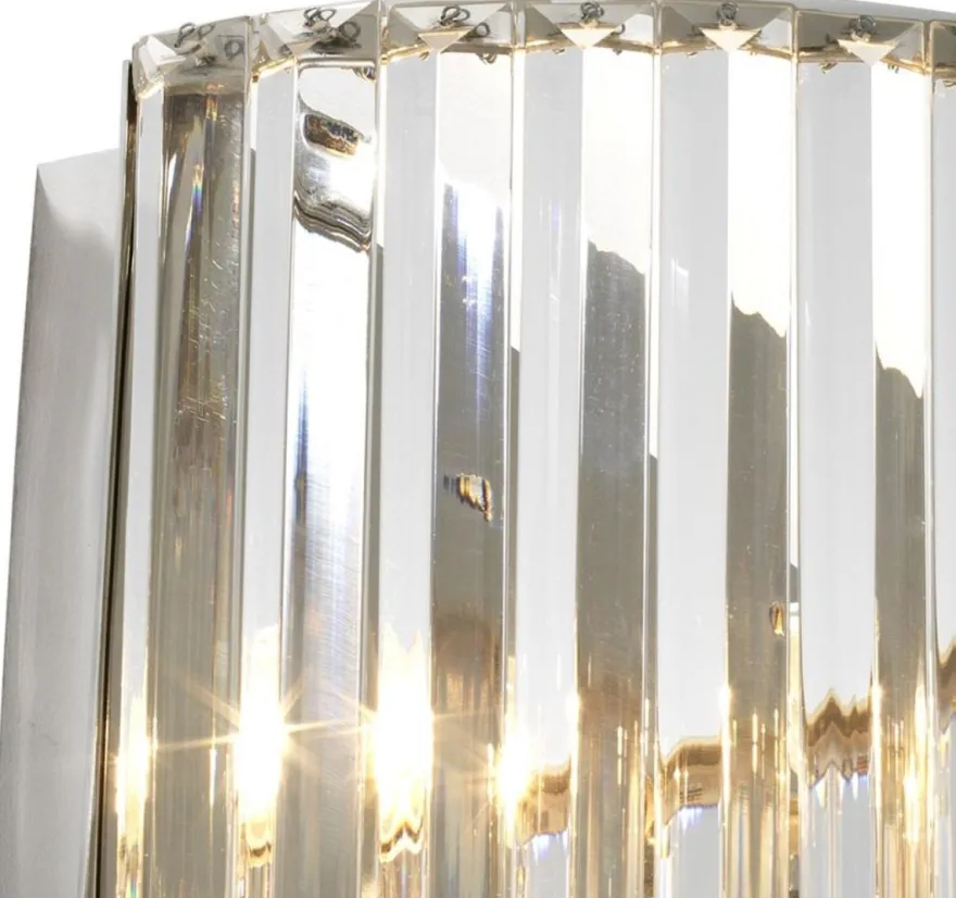 Casa Padrino Wandleuchte in silber mit klarem Glas 42 x 23 x H. 20 cm - Luxus Qualität